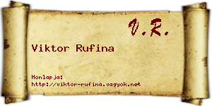 Viktor Rufina névjegykártya